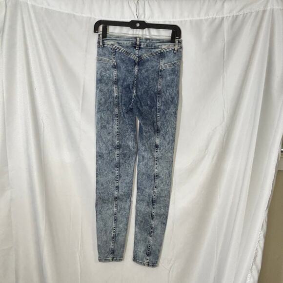 We the Free Free People Acid Wash High Rise Distressed Jeans 27 No back pockets - Picture 3 of 5